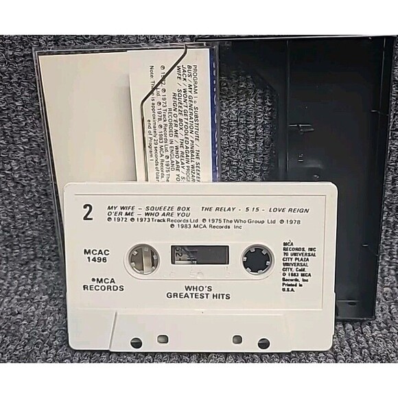 Vintage The Who "Who's Greatest Hits" Cassette Tape 1983 MCA Records - Picture 4 of 4